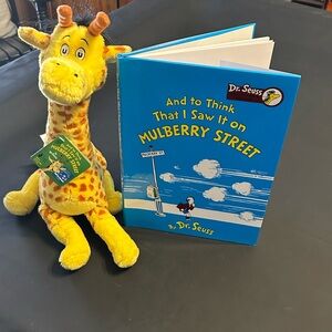 Dr. Seuss Mulberry Street Book with giraffe plush